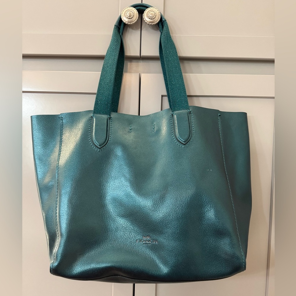 COPY - Coach unlined tote chrome greenish blue